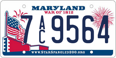 MD license plate 7AC9564