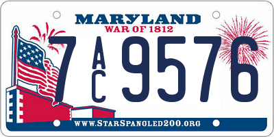 MD license plate 7AC9576