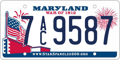 MD license plate 7AC9587