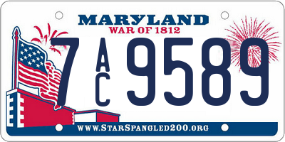 MD license plate 7AC9589