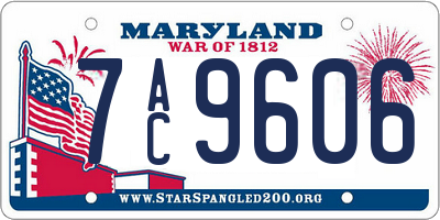 MD license plate 7AC9606