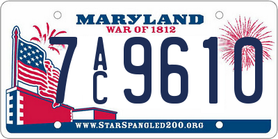 MD license plate 7AC9610