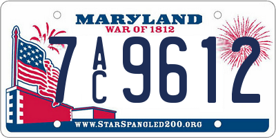 MD license plate 7AC9612