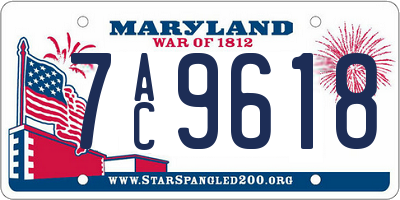 MD license plate 7AC9618