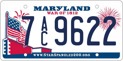 MD license plate 7AC9622