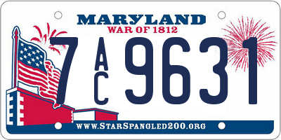 MD license plate 7AC9631