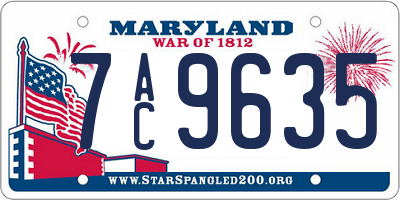 MD license plate 7AC9635