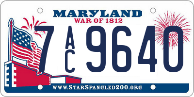 MD license plate 7AC9640