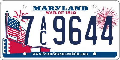 MD license plate 7AC9644