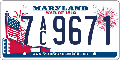 MD license plate 7AC9671