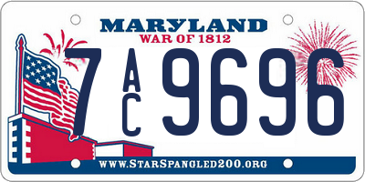 MD license plate 7AC9696