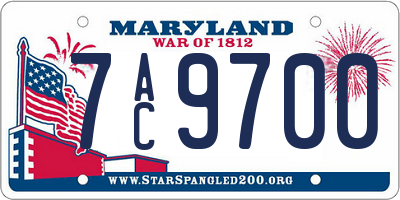 MD license plate 7AC9700