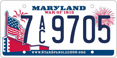 MD license plate 7AC9705
