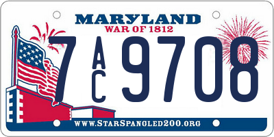 MD license plate 7AC9708
