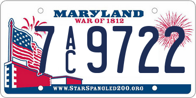 MD license plate 7AC9722
