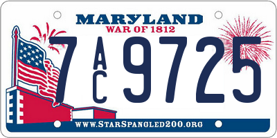 MD license plate 7AC9725