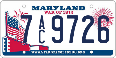 MD license plate 7AC9726
