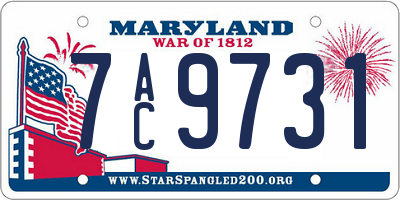 MD license plate 7AC9731