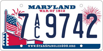 MD license plate 7AC9742