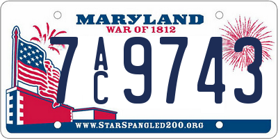 MD license plate 7AC9743