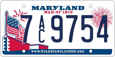 MD license plate 7AC9754