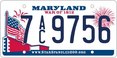 MD license plate 7AC9756