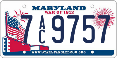 MD license plate 7AC9757