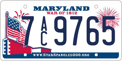 MD license plate 7AC9765