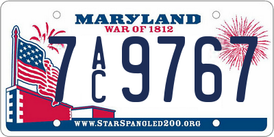 MD license plate 7AC9767