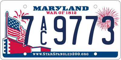 MD license plate 7AC9773