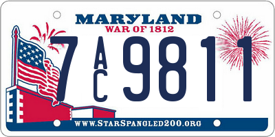 MD license plate 7AC9811