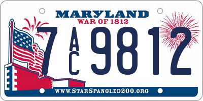 MD license plate 7AC9812