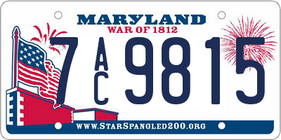 MD license plate 7AC9815