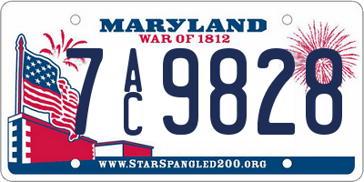 MD license plate 7AC9828