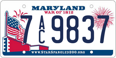 MD license plate 7AC9837