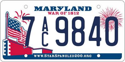 MD license plate 7AC9840