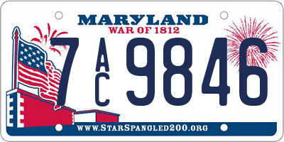 MD license plate 7AC9846