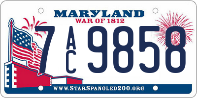 MD license plate 7AC9858