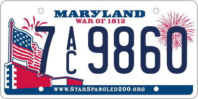 MD license plate 7AC9860