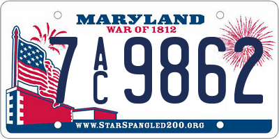 MD license plate 7AC9862