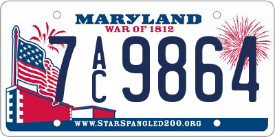 MD license plate 7AC9864