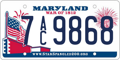 MD license plate 7AC9868