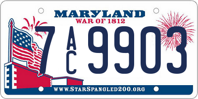 MD license plate 7AC9903