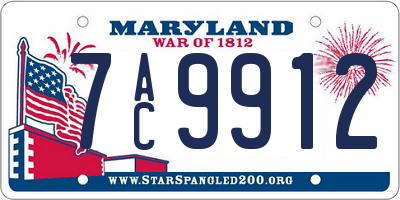 MD license plate 7AC9912