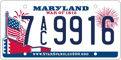 MD license plate 7AC9916
