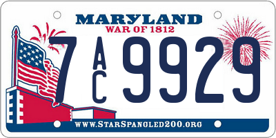 MD license plate 7AC9929
