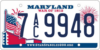 MD license plate 7AC9948