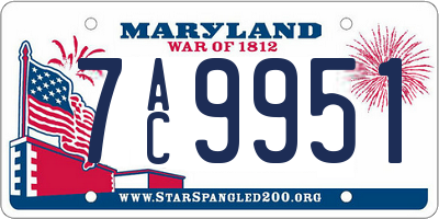MD license plate 7AC9951