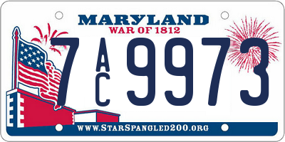 MD license plate 7AC9973
