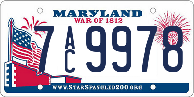 MD license plate 7AC9978